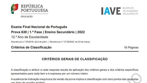 correção exame português 2022
